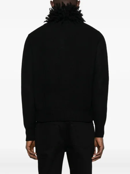 Пуловер Alexander Mcqueen с ресни черно
