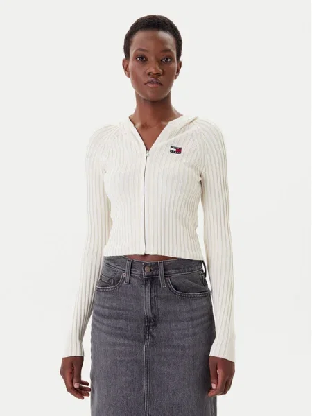 Tommy Jeans Cardigan Écru