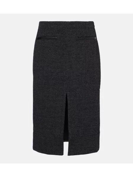 Fustă midi Proenza Schouler până la genunchi din țesătură twill negru