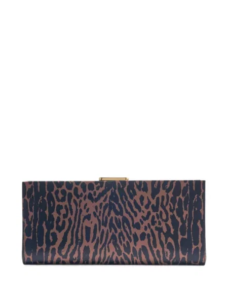 Geantă plic Carolina Herrera cu imagine cu model leopard maro