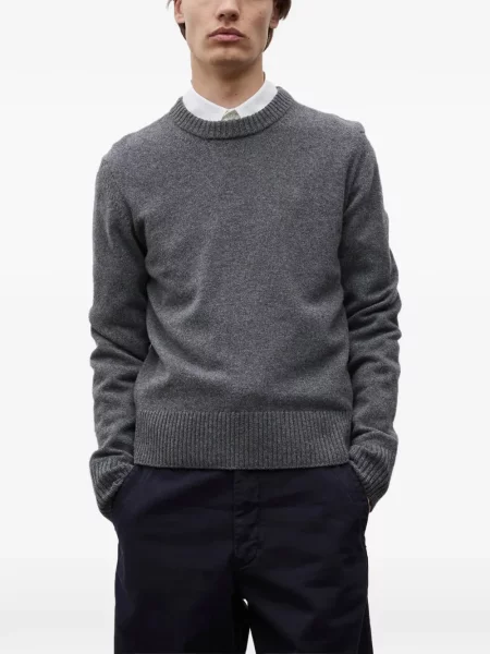Pulover Norse Projects de lână cu decolteu rotund gri