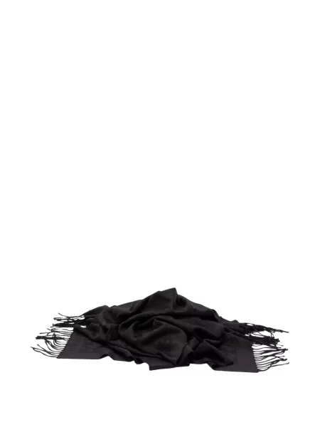 Fular Dolce & Gabbana cu franjuri cu model leopard din jacard negru