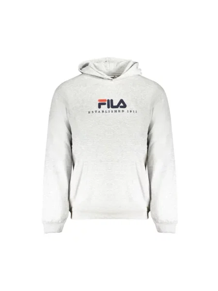 Haftowana bluza z kapturem Fila z kapturem szara