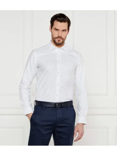 BOSS BLACK Cămașă oxford alb