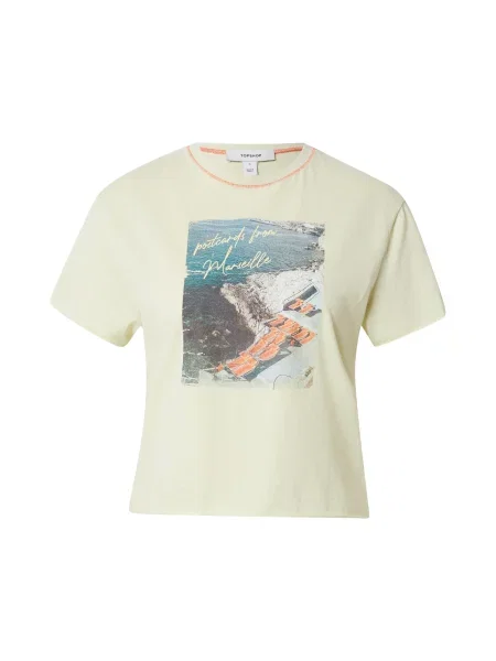 TOPSHOP Tričko CHRISTINA azurová / pastelově zelená / tmavě oranžová modrá