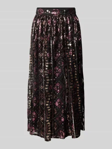 Spódnica midi z cekinowym obszyciem model ‘PIPPA’ Bash czarna