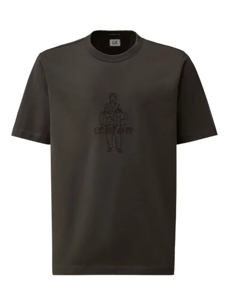 Tricou C.p. Company cu broderie gri