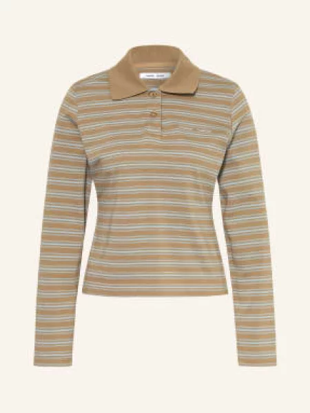 Samsøe Samsøe Jerseyové Polo Tričko Sadonell velbloudí / tmavě modrá