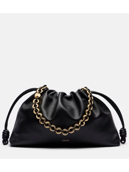 Usnjeni torbica Loewe črna