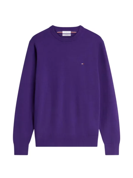 Кашмирен пуловер Tommy Hilfiger виолетово