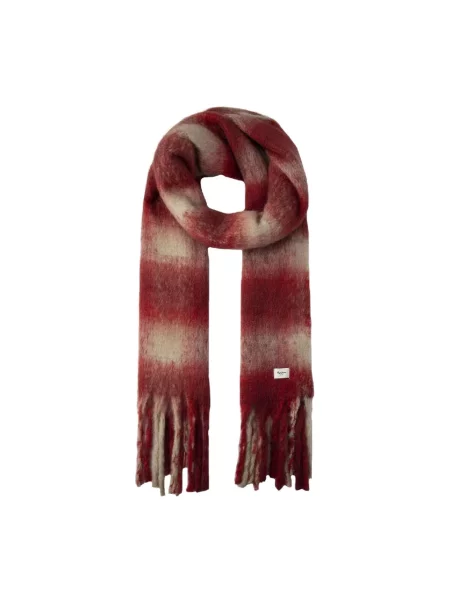 Pepe Jeans szalik bordowy wzorzysty czerwona
