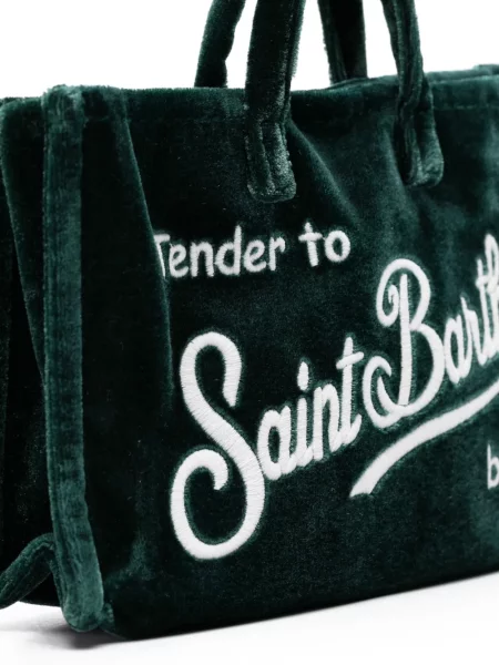Geantă Mc2 Saint Barth cu broderie verde