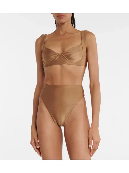 Bikini Jade Swim cu talie înaltă roz
