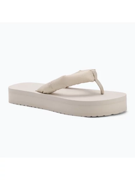 Japonki Calvin Klein Beach Sandal Flatform Ttxr Satin triple eggshell beżowe