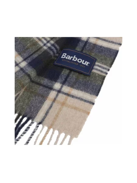 Barbour szalik wełniany wzorzysty beżowa