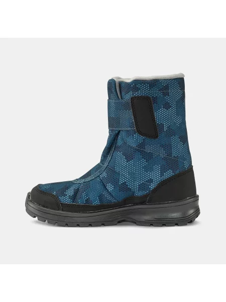 Buty turystyczne dla dzieci Quechua Warm zapinane na rzep wodoodporne niebieskie