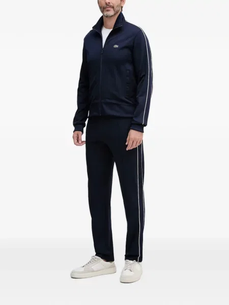 Pantaloni Lacoste cu dungi alergare albastru