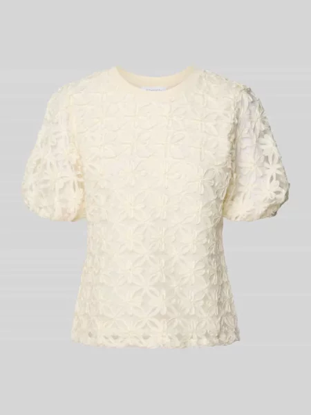 Koszulka bluzkowa z haftami i bufiastymi rękawami Rich & Royal