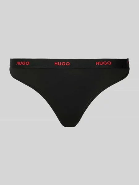 Stringi z mieszanki bawełny model ‘HUGO ID THONG’ czarne