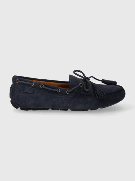 Mokasinke od brušene kože Polo Ralph Lauren Anders Tie za muškarce tamno plava