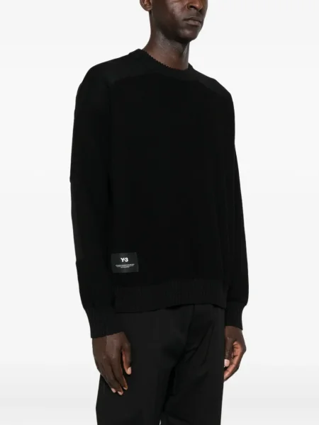 Pulover Y-3 cu decolteu rotund negru