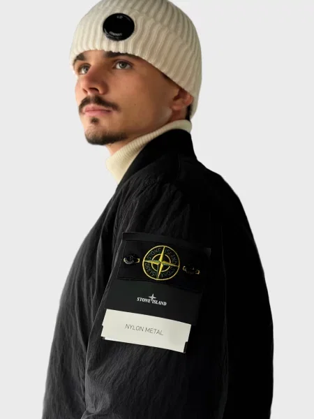 Бомбер Stone Island с камнями черный
