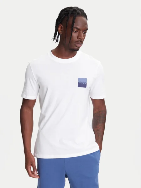 HUGO Tricou Dapusi alb