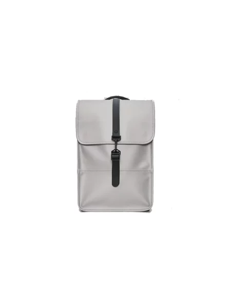Раница Rains Backpack Mini сиво голям с изчистен дизайн черно