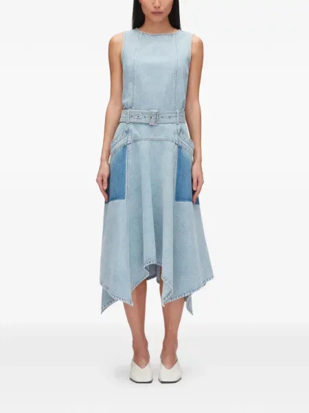 Костюм миди рокля 3.1 Phillip Lim до коляното синьо