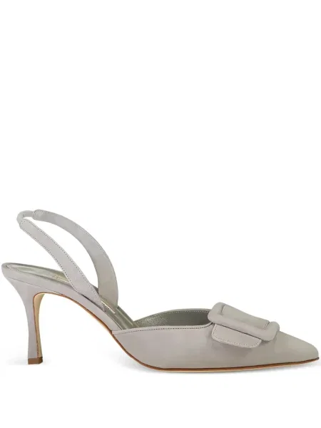 Pantofi cu toc Manolo Blahnik slingback gri
