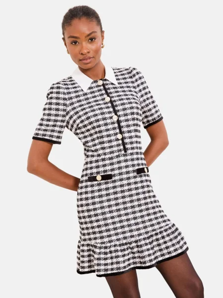 Lipsy Obleka črna bela