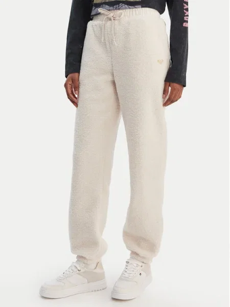 Roxy Pantaloni trening Waves Of Warmths Écru alb