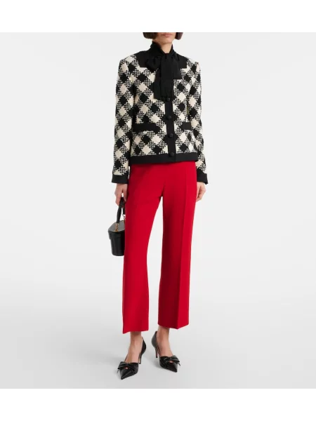 Cropp pantaloni Valentino de lână roșu