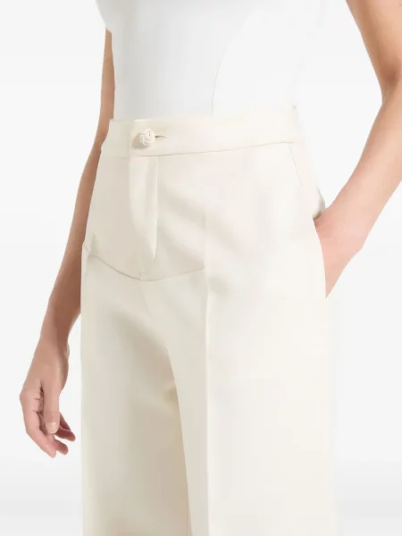 Pantaloni Manière De Voir din piele alb
