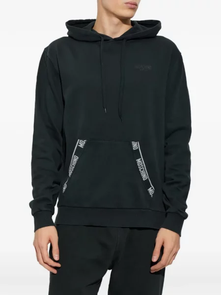 Majica s kapuljačom Moschino s autogramom crna