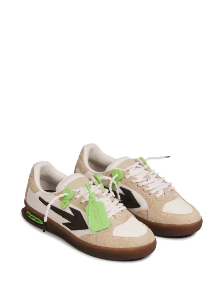 Sneakerși Off-white din piele de căprioară alb