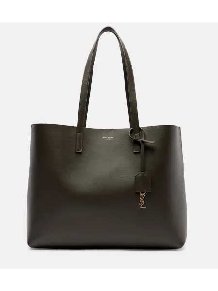 Geantă shopper Saint Laurent din piele verde