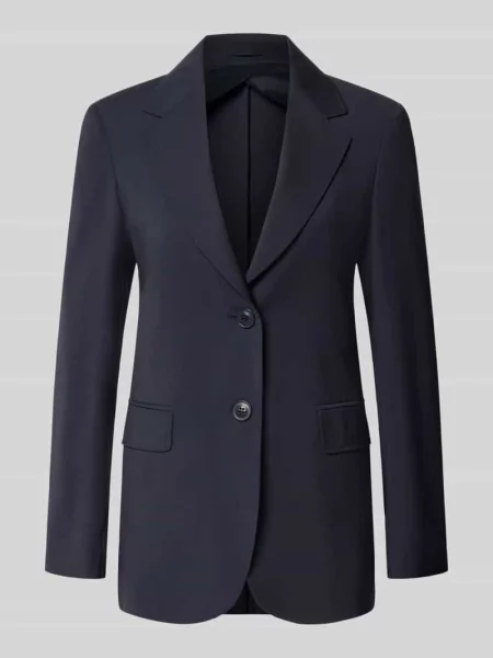 Długi żakiet o kroju regular fit z czystej żywej wełny model ASSENZI' Max Mara Studio granatowa