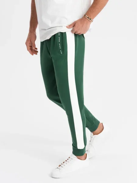 Pantaloni de jogging Ombre cu dungi verde