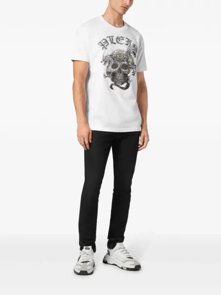 Raštuotas marškinėliai Philipp Plein balta