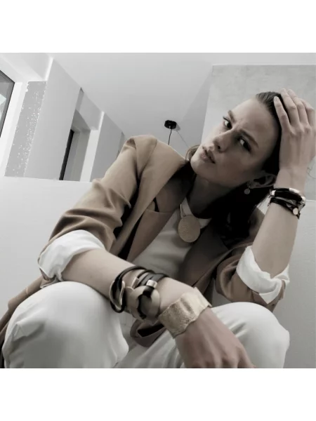 Bransoletka Dansk Copenhagen skórzana czarna