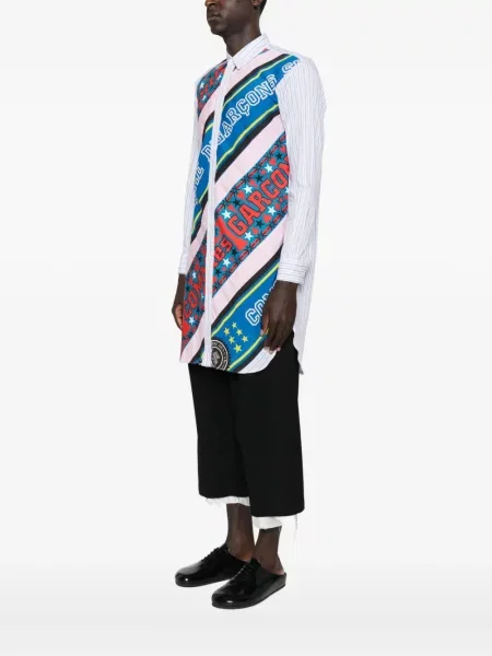 Dryžuota raštuota marškiniai Comme Des Garçons Shirt balta
