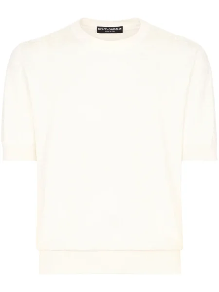 Tricou Dolce & Gabbana de mătase alb