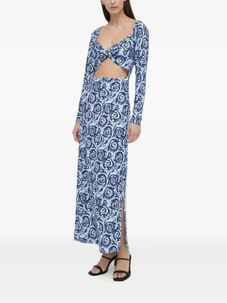 Rochie maxi Résumé lungă de costum albastru