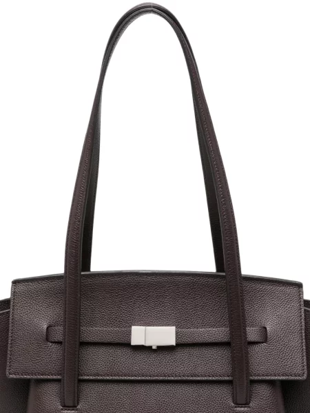 Δερμάτινη τσάντα shopper Demellier καφέ