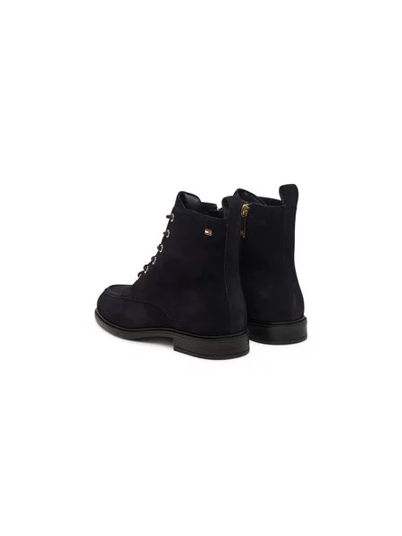 Bakancs Tommy Hilfiger Enamel Flag Suede Lace-Up Boot Sötétkék