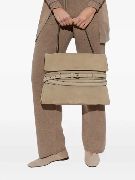 Τσάντα shopper Moschino σουέτ γραβάτες