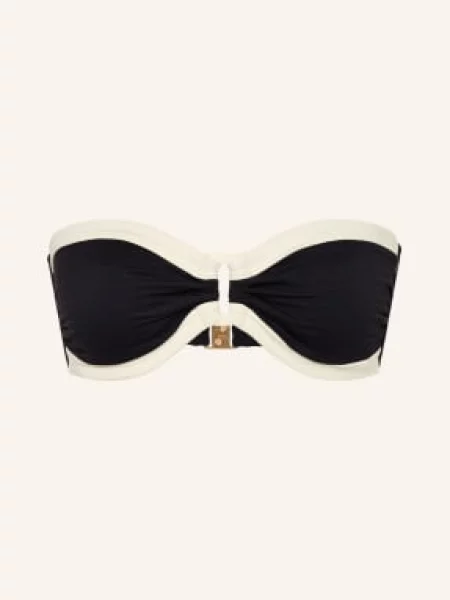 Seafolly Góra Bikini Typu Bandeau Bandwave schwarz czarny