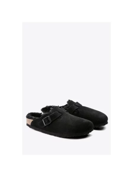 Klapki Birkenstock wełniane czarne