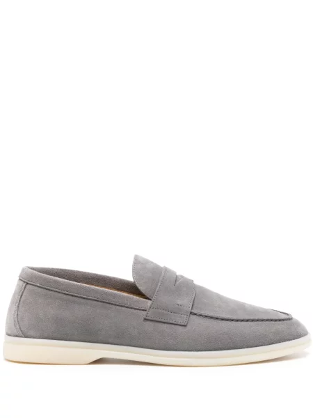 Pantofi loafer Scarosso din piele de căprioară gri